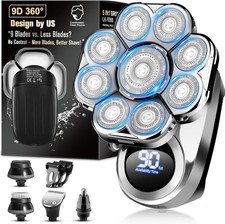 9D Electric Head Shaver for Bald Men, Upgraded electric head shaver