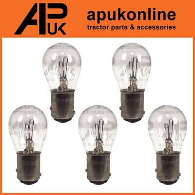 5x Lucas Stop Tail Light Bulb 12V 5W BAY15d for David Brown Fiat Ford Tractor