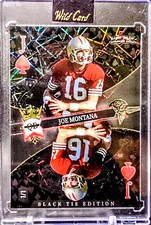 2026 Wild Card 5 Card Draw Black Tie - Joe Montana - Black Laser Mirror - 1/1