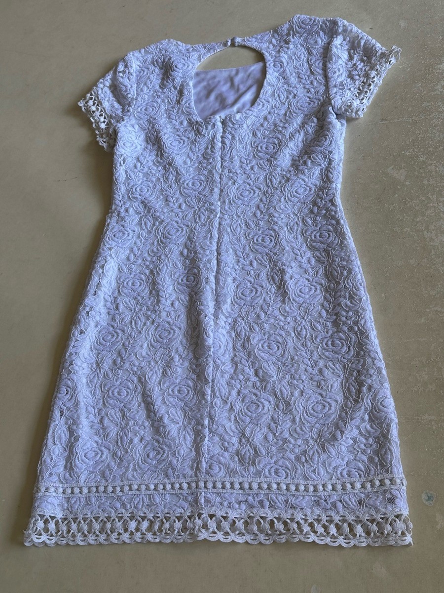Laundry Womens White Lace S Sleeve Straight Knee L Dress Sz 6 Pre-owned | eBay Laundry Womens White Lace S Sleeve Straight Knee L Dress Sz 6 Pre-owned | eBay