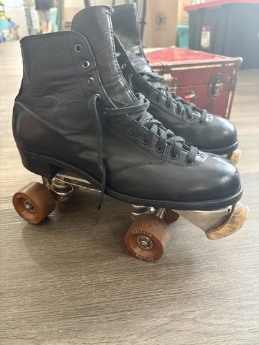 Vintage Betty Lytle Styled by Hyde Black Leather Roller Skates Sure-Grip Century