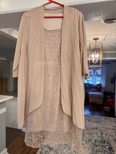 Mother Of The Bride Dress, Two Piece Cover-Up, Mauve Taupe Purple Extra Large