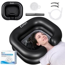 Inflatable Shampoo Basin - Portable Shampoo Bowl, Hair Washing Basin for Bedr...