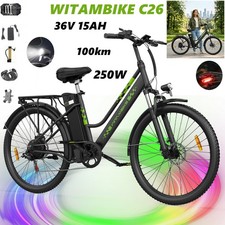 250W 26 Zoll Elektrofahrrad WITAMBIKE C26 36V 15Ah Coummuter City Ebike …
