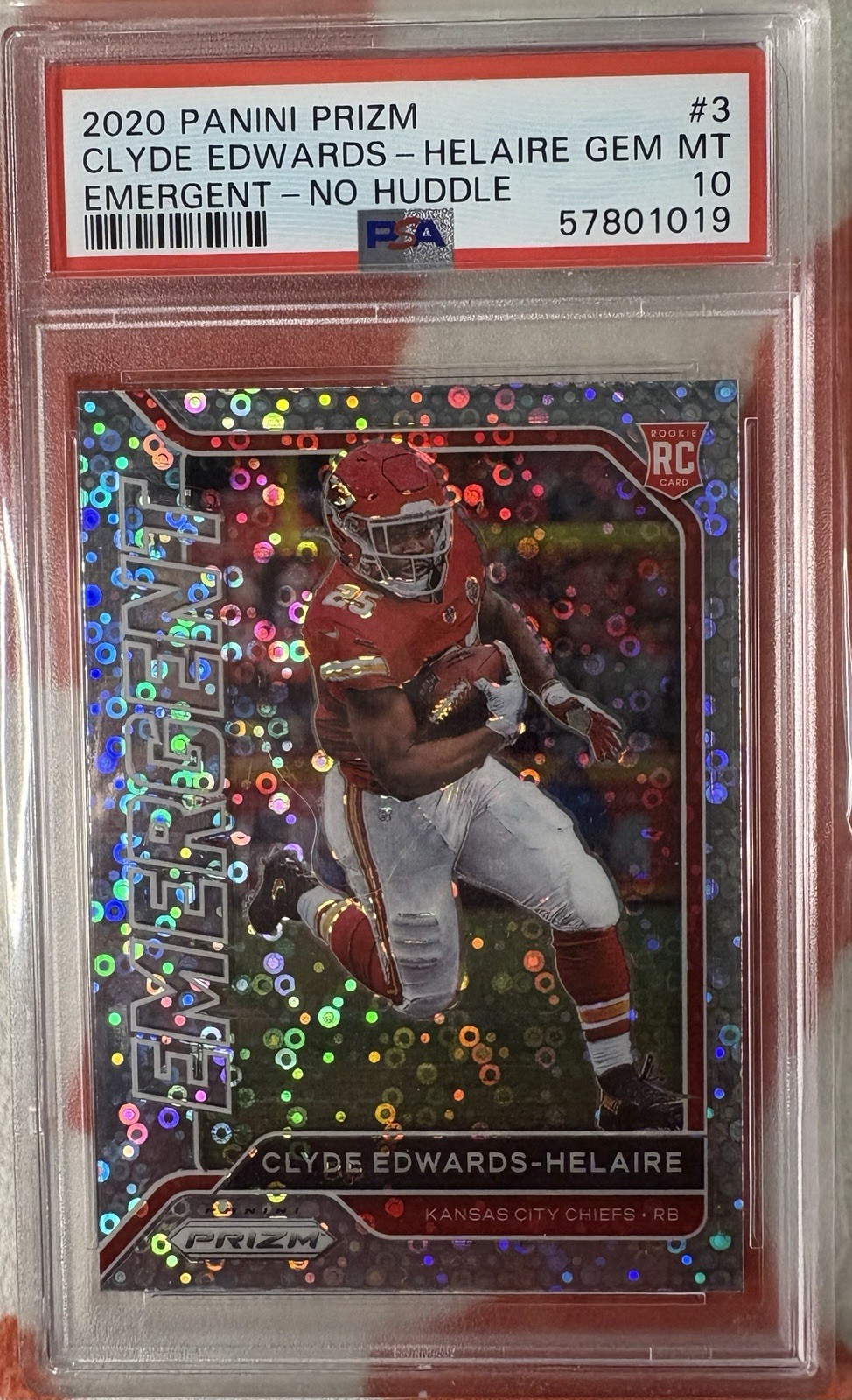 Clyde Edwards-Helaire Panini Prizm Emergent #3 No Huddle