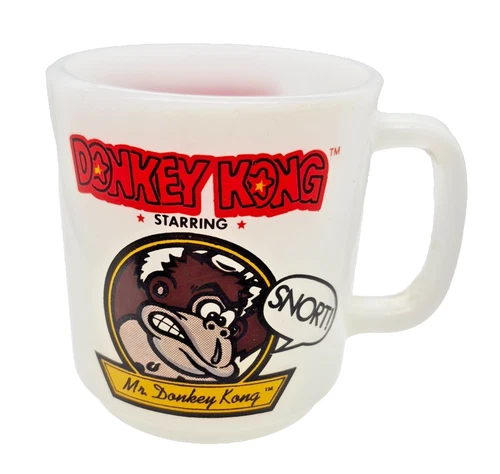RARE Vintage 1981 Donkey Kong Coffee Mug w/ Super Mario Bros Nintendo Video Game