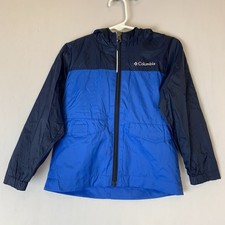 Columbia Jacket Boys 4T Blue Windbreaker Full Zip Hooded Long Sleeve