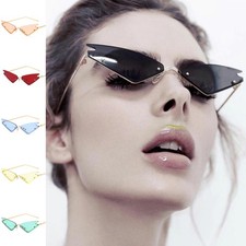 Fashion Designer Cat-eye Rimless Sunglasses Shade Outdoor UV400 Glasses GAFAS