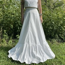 Early 1900  s Antique Edwardian Full Circle Cotton Petticoat Maxi Skirt