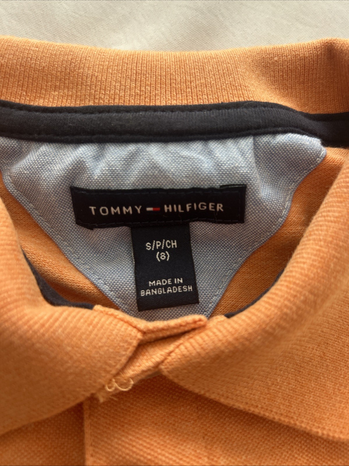 Tommy Hilfiger Classic Fit Polo Shirt Boys Size 8 Orange thumbnail 6