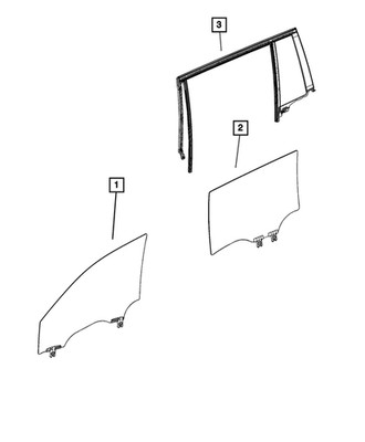 Genuine Mopar Door Glass Run With Glass Weatherstrip Right 68488772AE