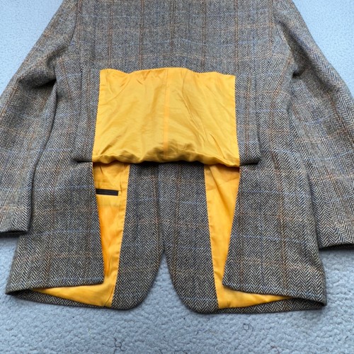 Harris Tweed Sport Coat Mens 38 Short Brown Herringbone Pure Wool Blazer Jacket - Picture 11 of 16