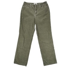 Talbots Womens Olive Green Corduroy Pants Size 6 Straight Leg Stretch Cotton