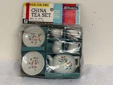 Vintage 1960s Straco Toy China Tea Set Service for 2 New in Original Pkg 1002