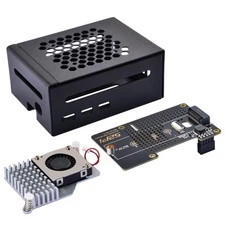 Metal Case with N04 PCIe M.2 Key-M NVMe SSD PCIe Peripheral Board for Raspber...