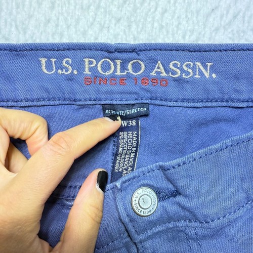 U.S. POLO ASSN.shorts mens 38 blue Stretch Blue Chino Casual Comfort - Picture 5 of 8