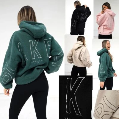 Women Outdoor Print Hoodie Hooded Casual Sports Top Sweatshirt Pullover Loose UK