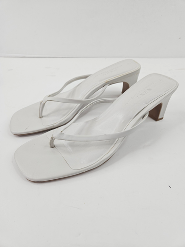 Next White Forever Comfort Leather Block Heel Sandals Size UK 7 EU 41 US 9 - Picture 8 of 14