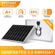 12 Volt 100 Watt Solar Panel Monocrystalline PV Module RV Camping Home Off Grid