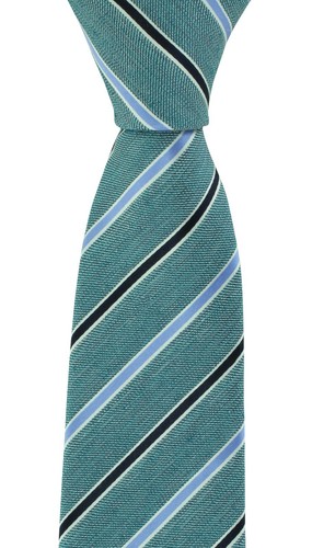 Classic Double Stripe Silk Tie - Picture 6 of 18