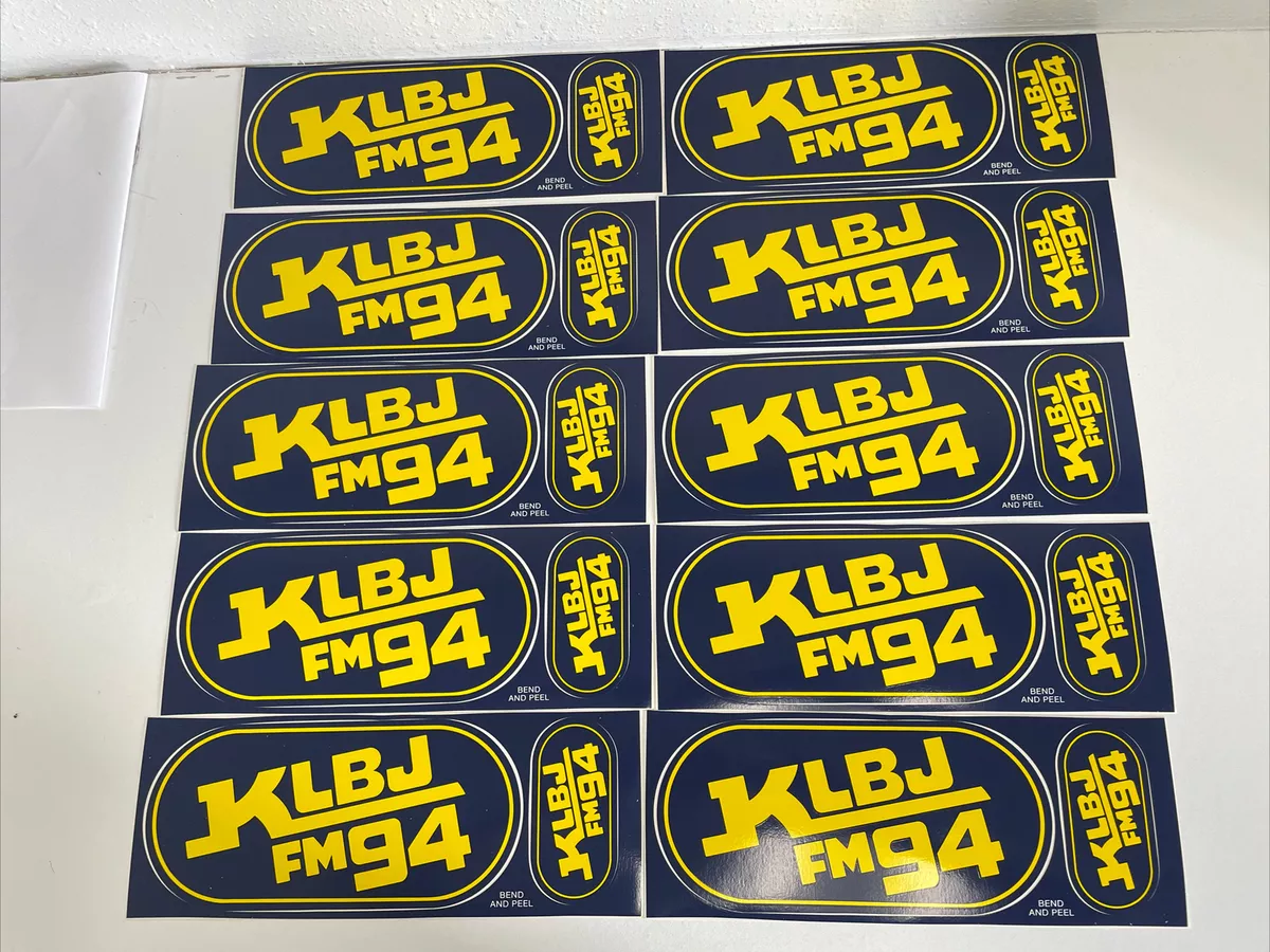 Vintage KLBJ FM 94 Texas Radio Station Bumper Stickers LOT OF 10