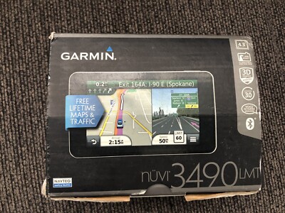 Garmin Nuvi 3490 LMT GPS Unit Traffic Receiver in Updated bundle! 