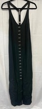 Karen Kane Button Down Long Jumper Dress Black Size 8 Lined V Neck Straps
