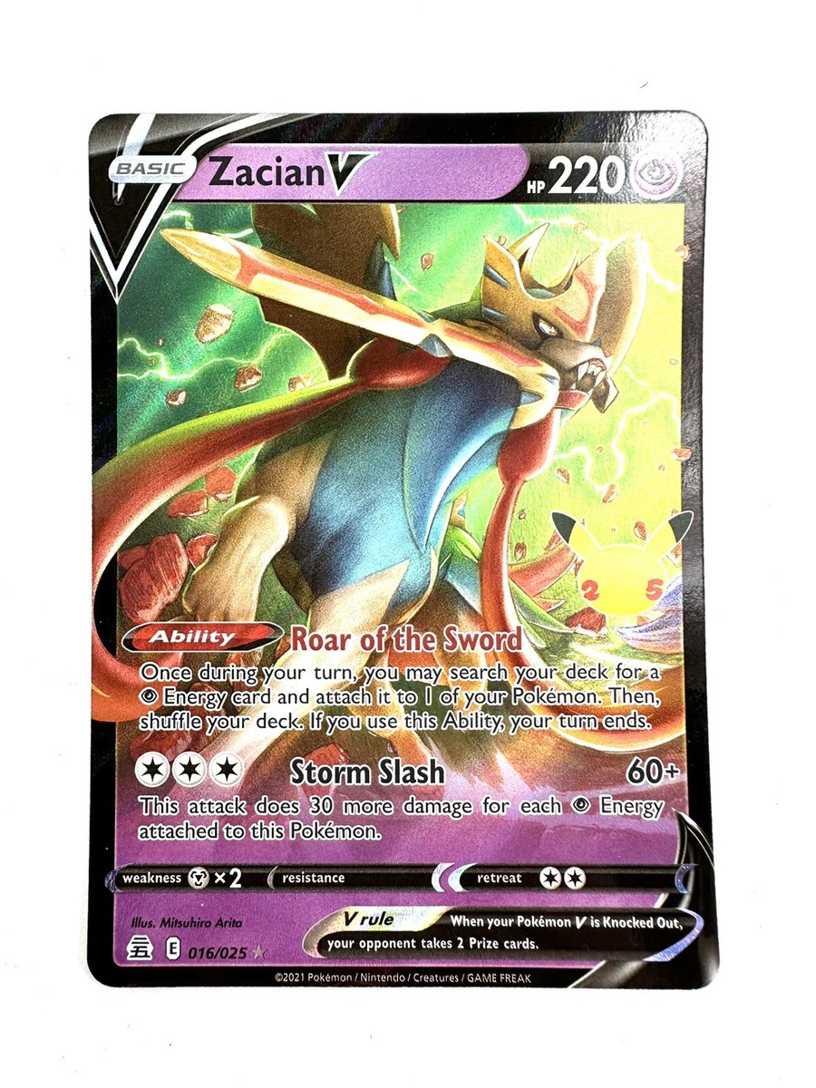 Zacian V 016/025 Celebrations Pokemon TCG - Ultra Rare Holo NM Card