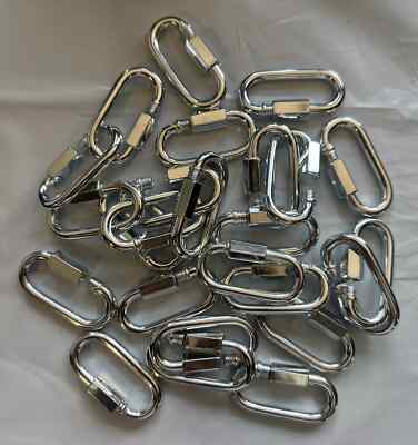Lot of 25 Goliath Industrial Quick Link 1/4'' Safety Tow Chain