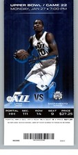 Sacramento Kings vs Utah Jazz 1/27/2014 Full Ticket -  Alec Burks