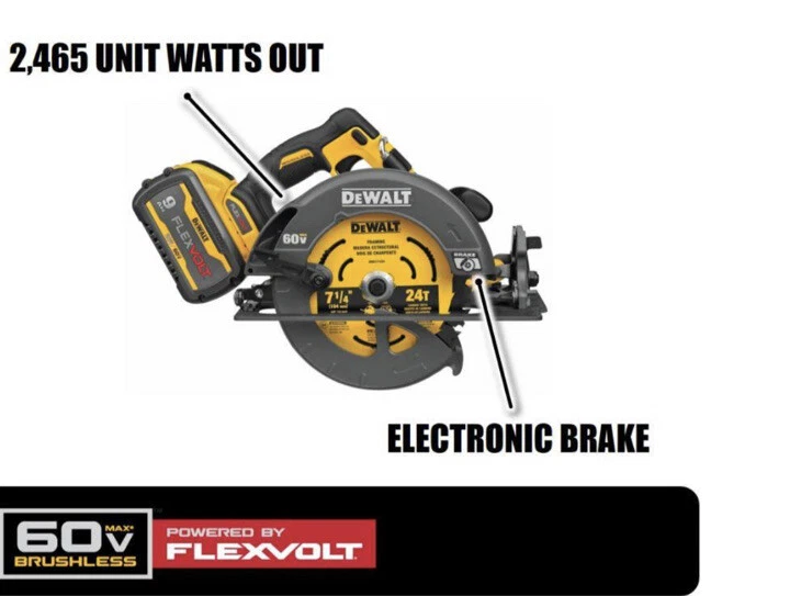 DeWalt 20V/60V Max 3-Tool Kit Brushless DCK399P1T1 Impact/Hammer Drill/Saw - Image 2 of 4