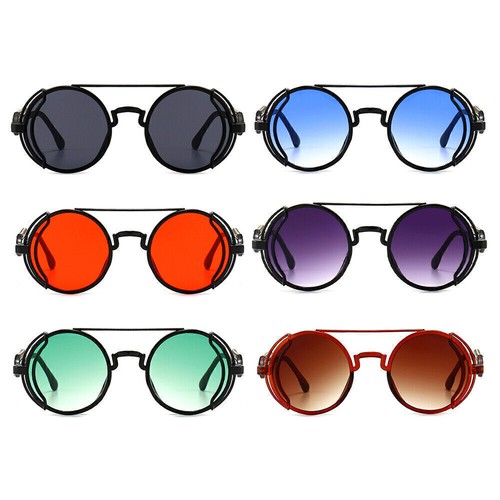 Steampunk Gothic Retro Style Sunglasses Retro Punk Hippie 80s 90s Round Glasses⊹ - Picture 10 of 18