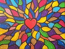 Quadro Dipinto A Mano 30x40 Cm Pop Art Love