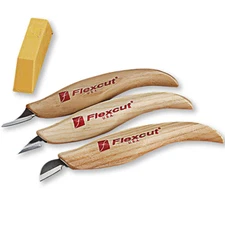 Flexcut #KN400 3-piece Slim Handle Detail Knife Set