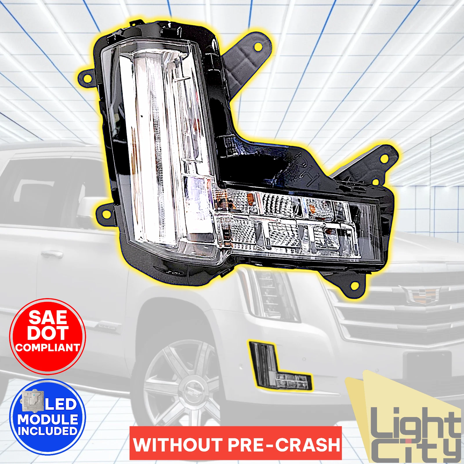 For 2015-2020 Cadillac Escalade Right LED Turn Signal Light w/o Crash Alert RH