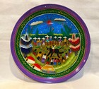 VTG Bull Rider Terra Cotta Mexican hand painted 10 1/2" village scene sunny day — photo 5
