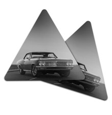 2x Triangle Coaster - BW - Classic American Car Sunset Muscle #41413