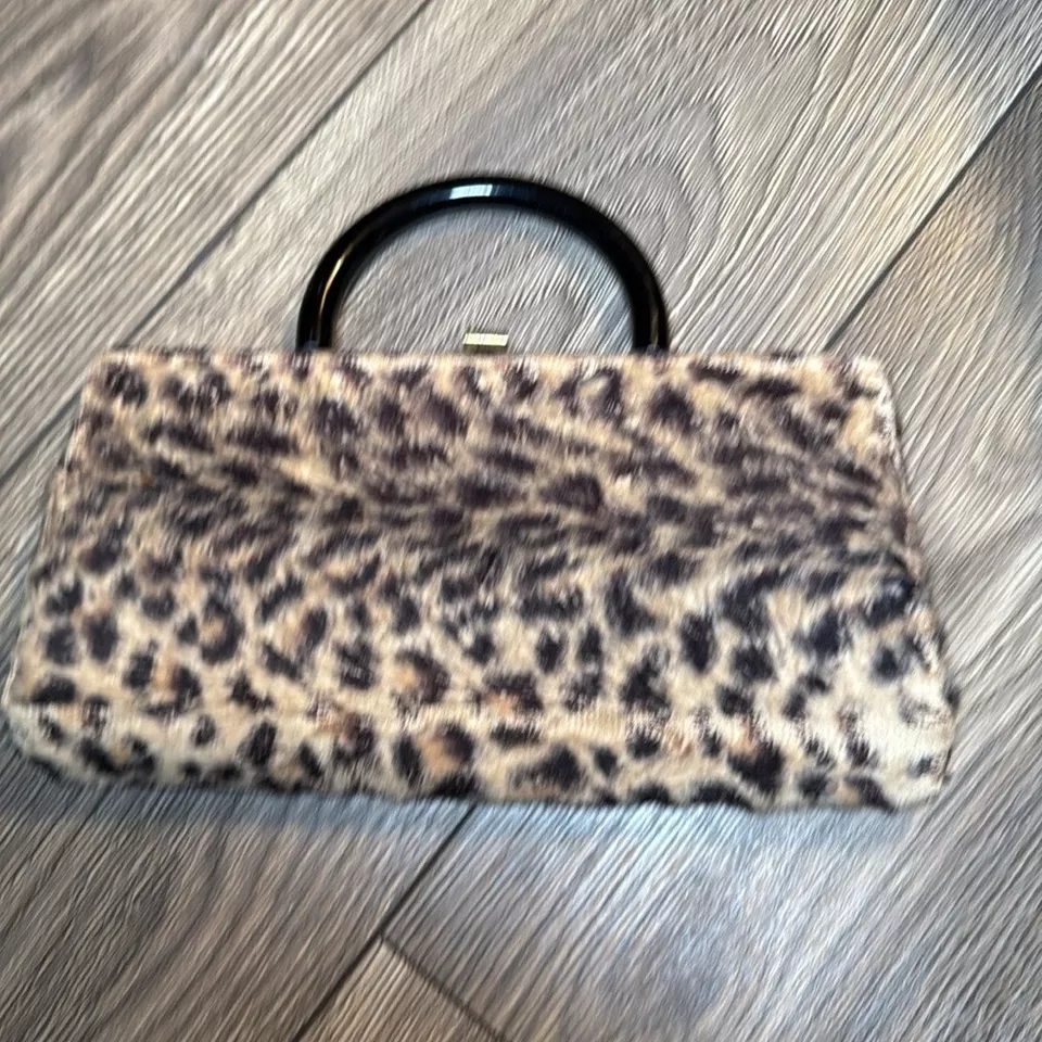 Vintage Leopard Print Faux Fur Handbag - Image 2 of 4