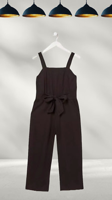 Ex Fat Face Damen Jumpsuit Terra Leinenmischung in Schwarz (etwas defekt)