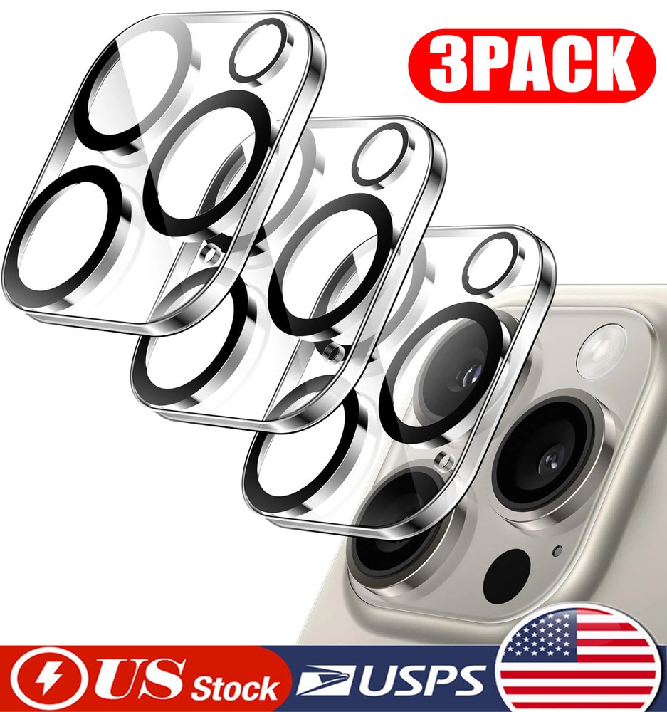 3 Pack For iPhone 14 13 12 11 Pro Max Tempered Glass Camera Lens Cover Protector