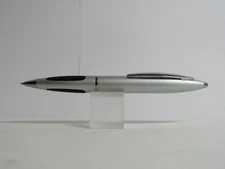 TERZETTI "SPIRE" Metal Large Heavy Twist Top Ballpoint Pen SILVER/CT+ pouch
