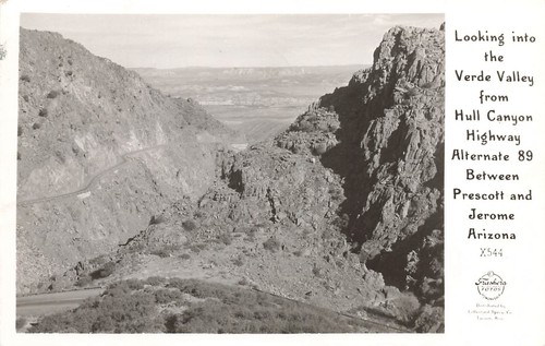 CP Cartes Postale Vintage – Jerome Arizona, Main Street & Clark, Frasher RPPC, Années 40