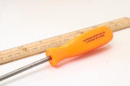 Snap-on SSD10 10" x 1/4" Flat/Slotted Orange Hard HandleScrewdriver USA - Picture 6 of 11