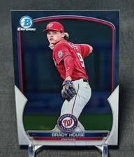 Brady House Chrome Prospect Rookie 2023 Bowman Card #BCP-68 Washington Nationals. rookie card picture