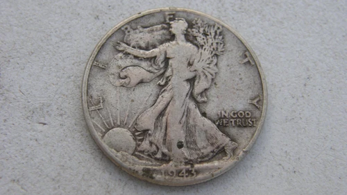 1943 Walking Liberty Half Dollar 90% Silver Very Good VG See Pictures
