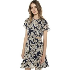 Bardot Navy Floral Print Brianna Mini Dress US S/6