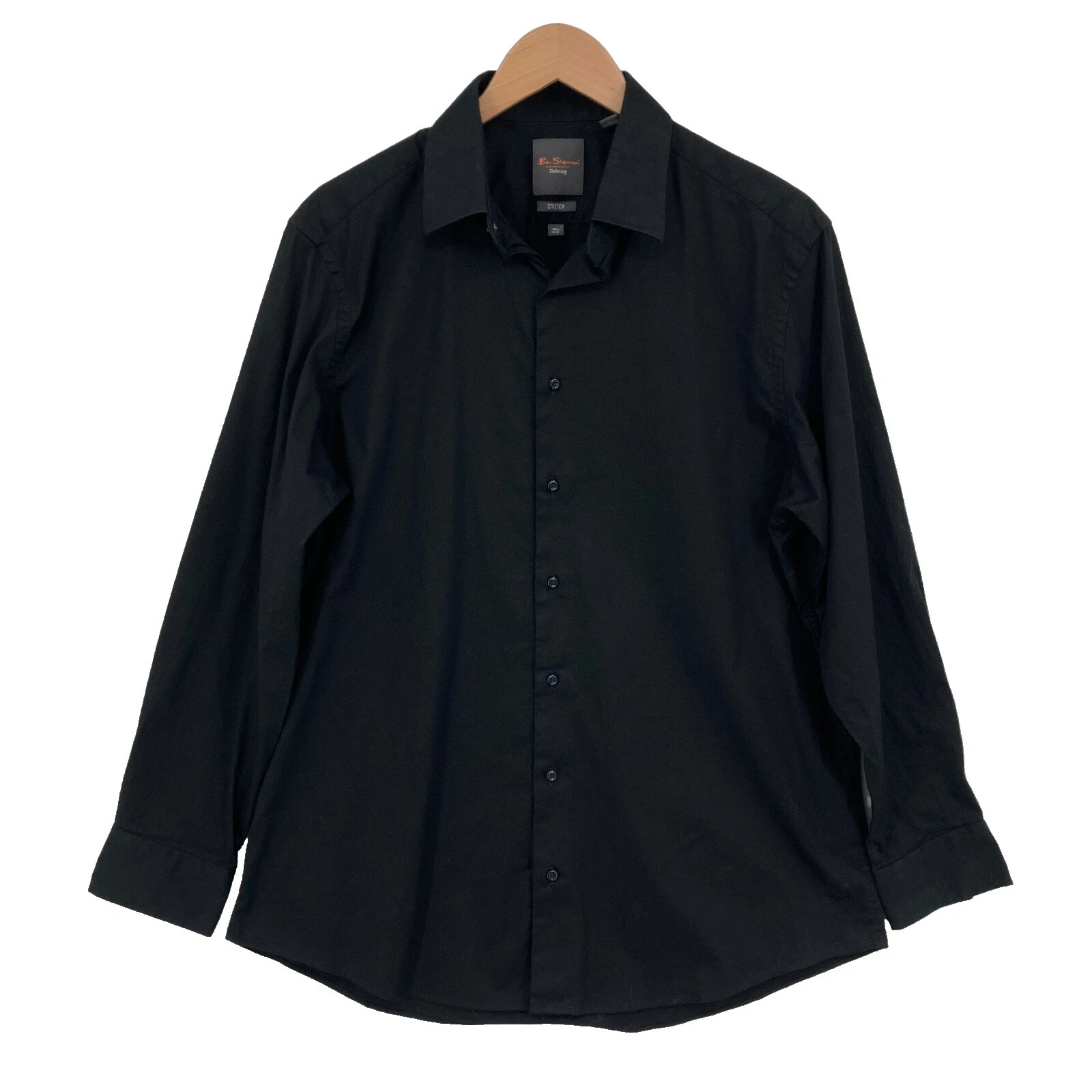 Camisas de Vestir Sólida Ben Sherman Negro para Hombres