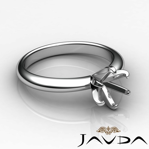 6 prong solitaire Diamond Engagement Ring Setting 14k Gold White 3mm Semi Mount - Picture 7 of 30