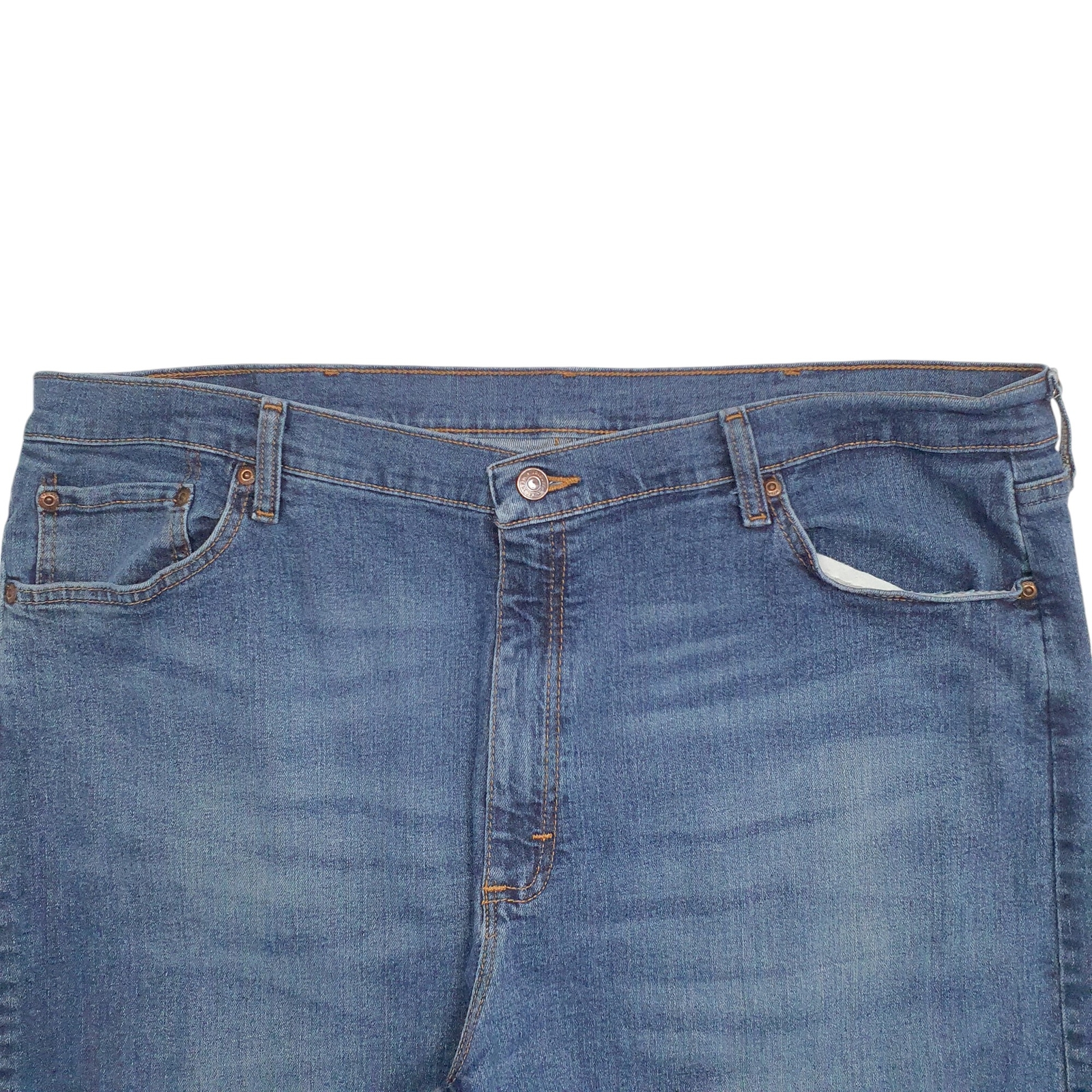 WRANGLER Regular Jeans Straight Fit Blue Denim Trousers Mens W42 L30 image 2
