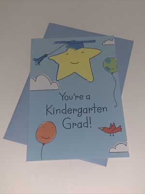 Hallmark Kindergarten Graduation Card: Star Balloon Time To Shine & Celebrate